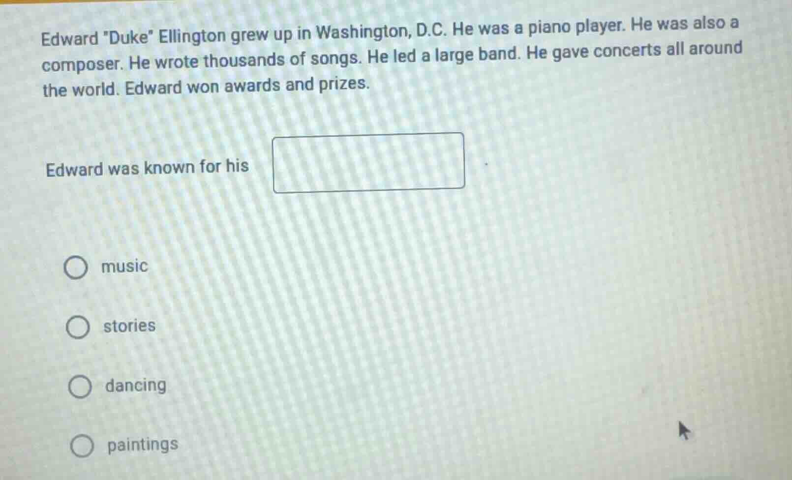 edward \duke\ ellington grew up in washington, d.c. he was a piano play…