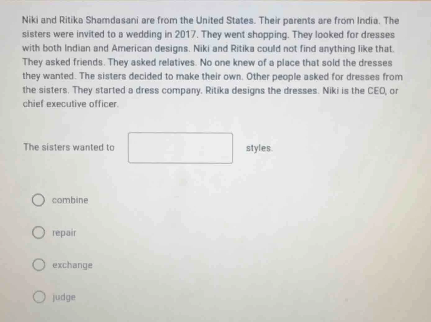 niki and ritika shamdasani are from the united states. their parents ar…