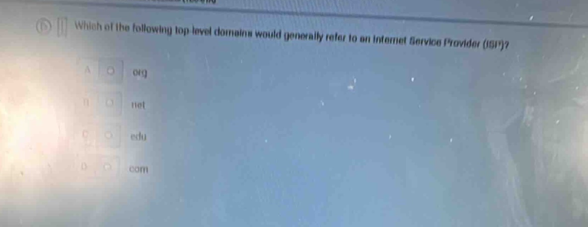 which of the following top level domains would generally refer to an in…