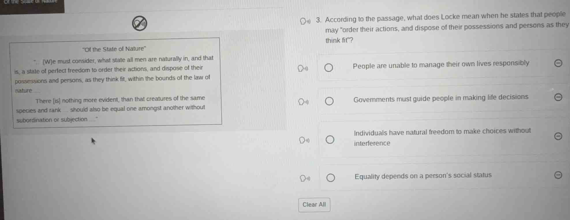 \of the state of nature\ \... (w)e must consider, what state all men ar…