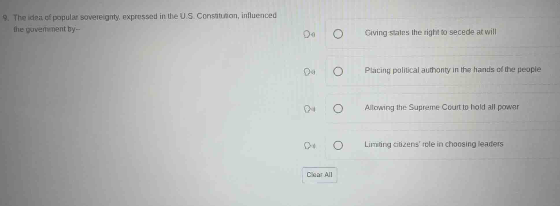 9. the idea of popular sovereignty, expressed in the u.s. constitution,…