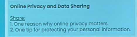 online privacy and data sharing share: 1. one reason why online privacy…