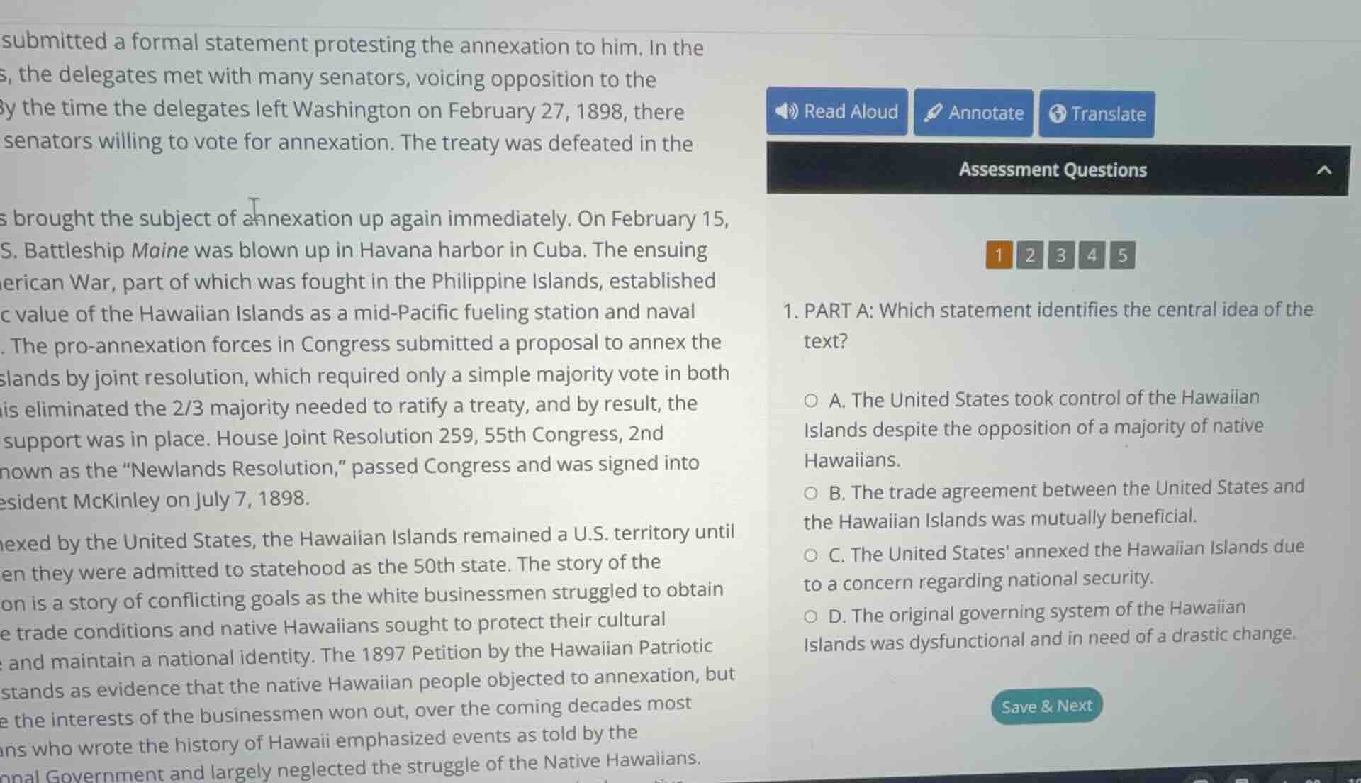 1. part a: which statement identifies the central idea of the text? a. …
