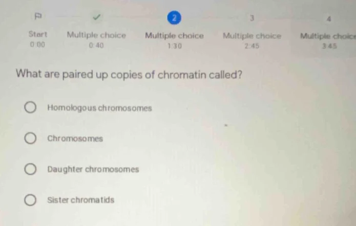 what are paired up copies of chromatin called? homologous chromosomes c…