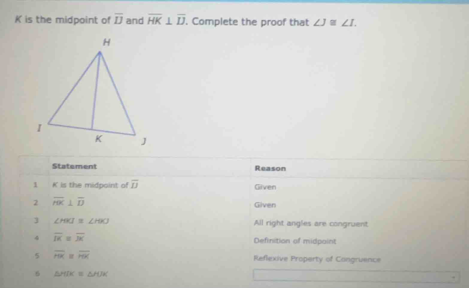 k is the midpoint of (overline{ij}) and (overline{hk} perp overline{ij}…