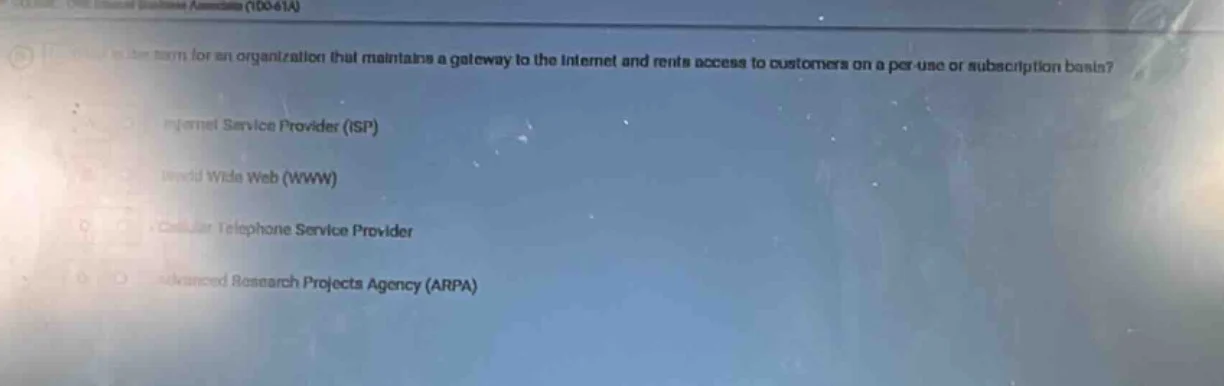 what is the term for an organization that maintains a gateway to the in…