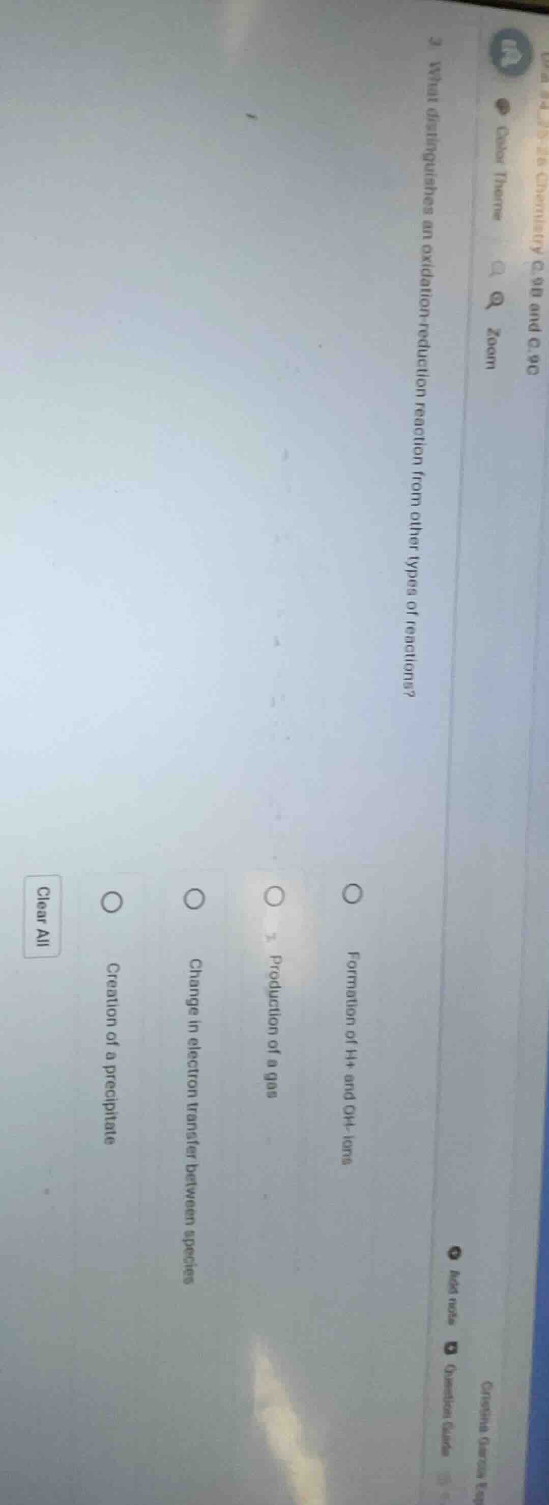 3. what distinguishes an oxidation - reduction reaction from other type…