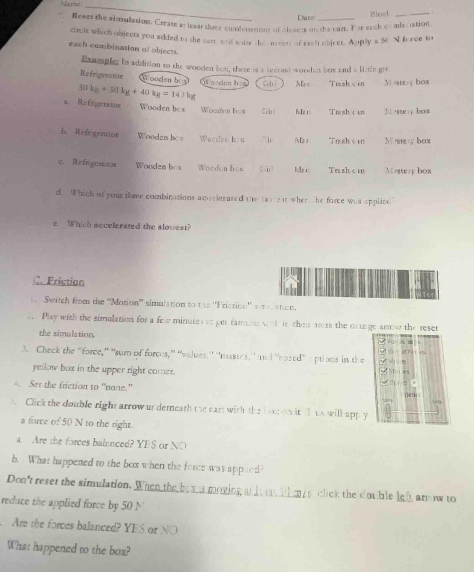 name: _______________ date ______ block ______ 7. reset the simulation.…