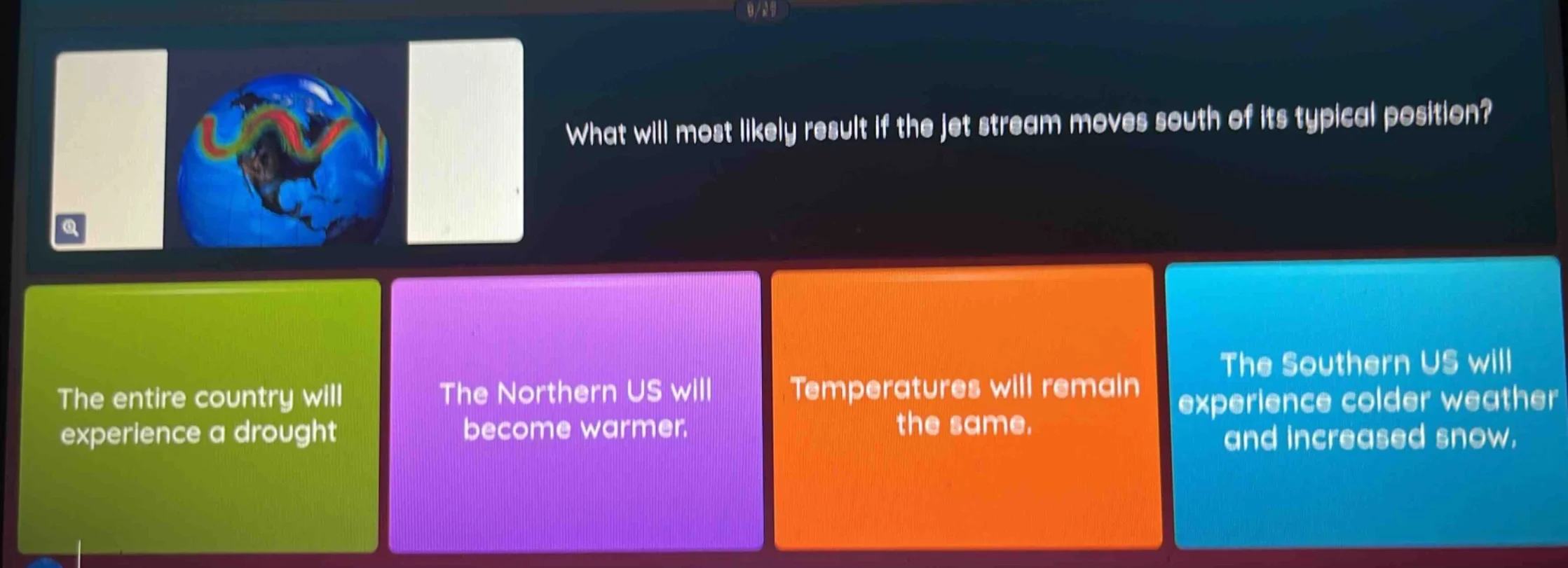 what will most likely result if the jet stream moves south of its typic…