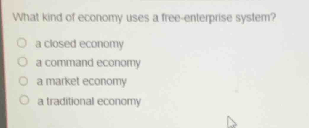 what kind of economy uses a free - enterprise system? a closed economy …