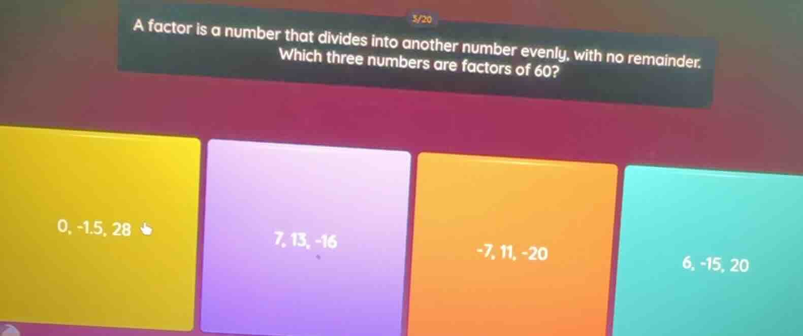 a factor is a number that divides into another number evenly, with no r…