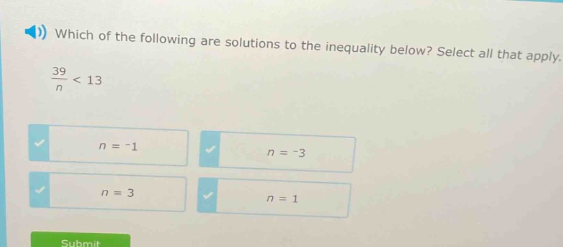 which of the following are solutions to the inequality below? select al…