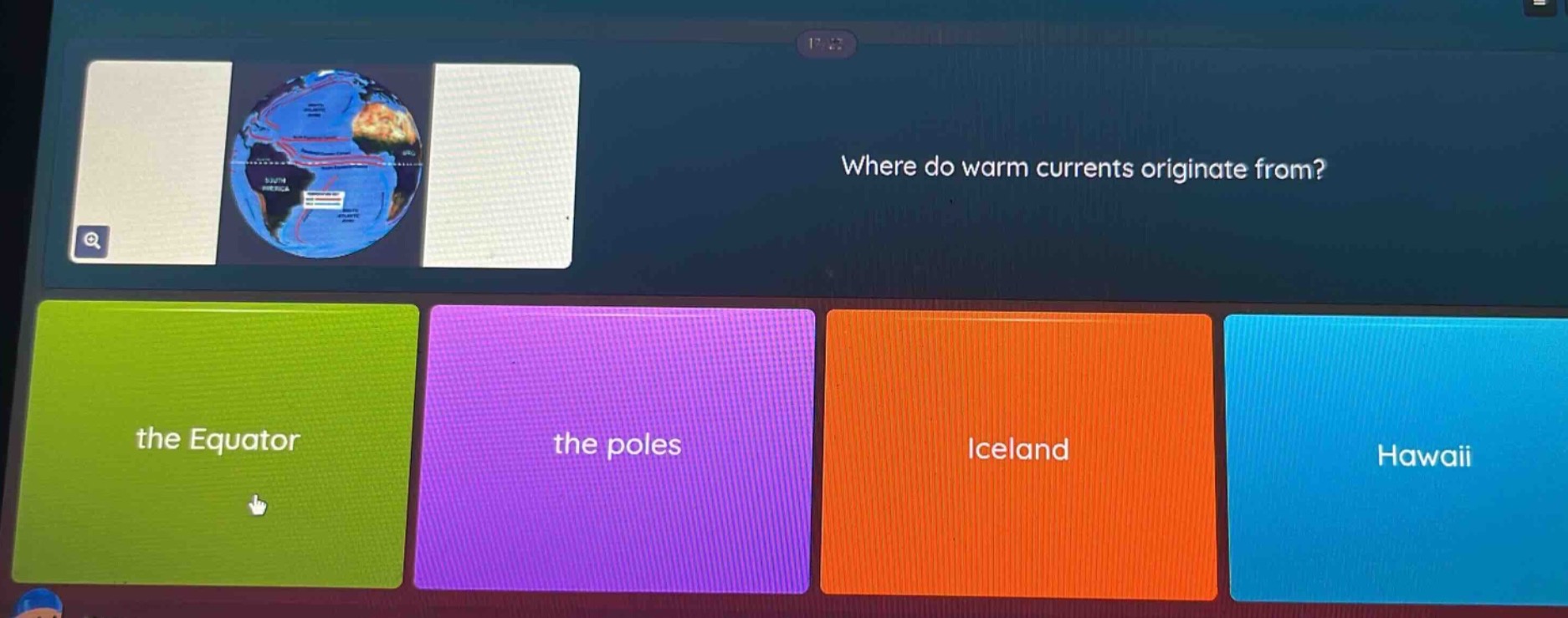where do warm currents originate from? the equator the poles iceland ha…