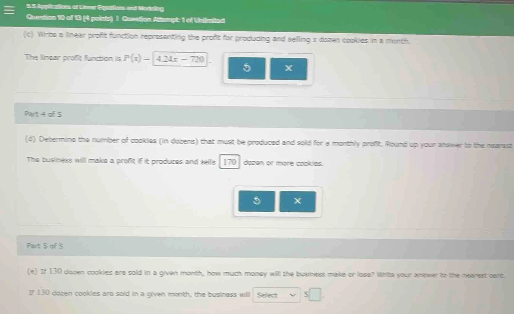 5.5 applications of linear equations and modeling question 10 of 13 (4 …
