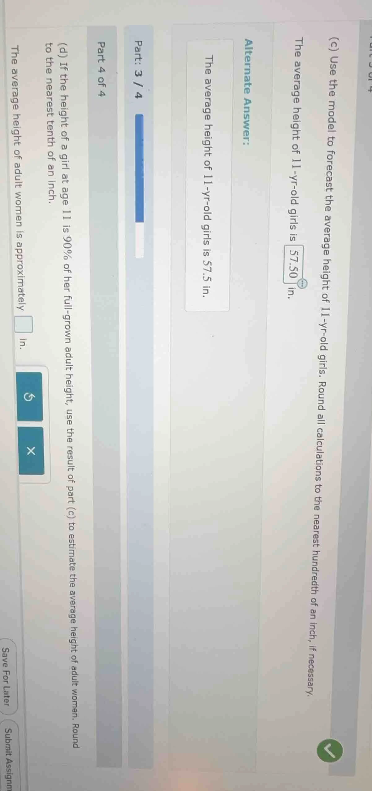 (c) use the model to forecast the average height of 11 - yr - old girls…