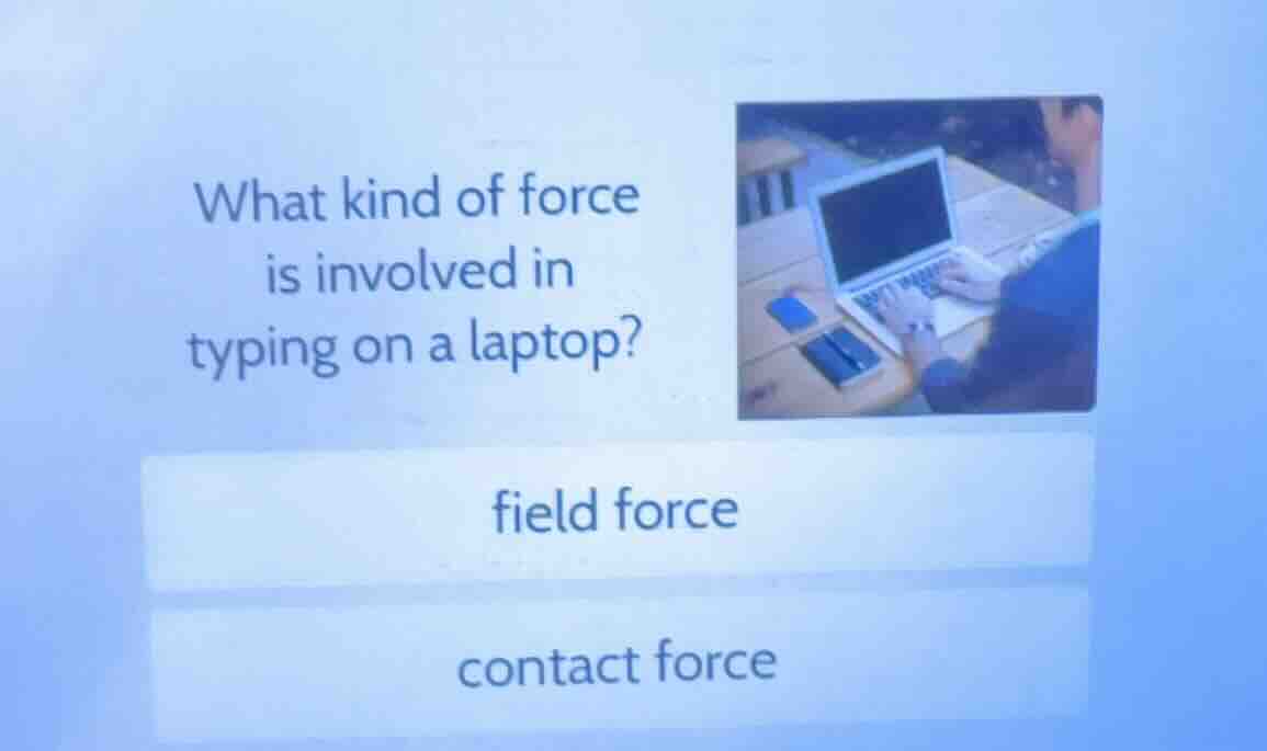 what kind of force is involved in typing on a laptop? field force conta…