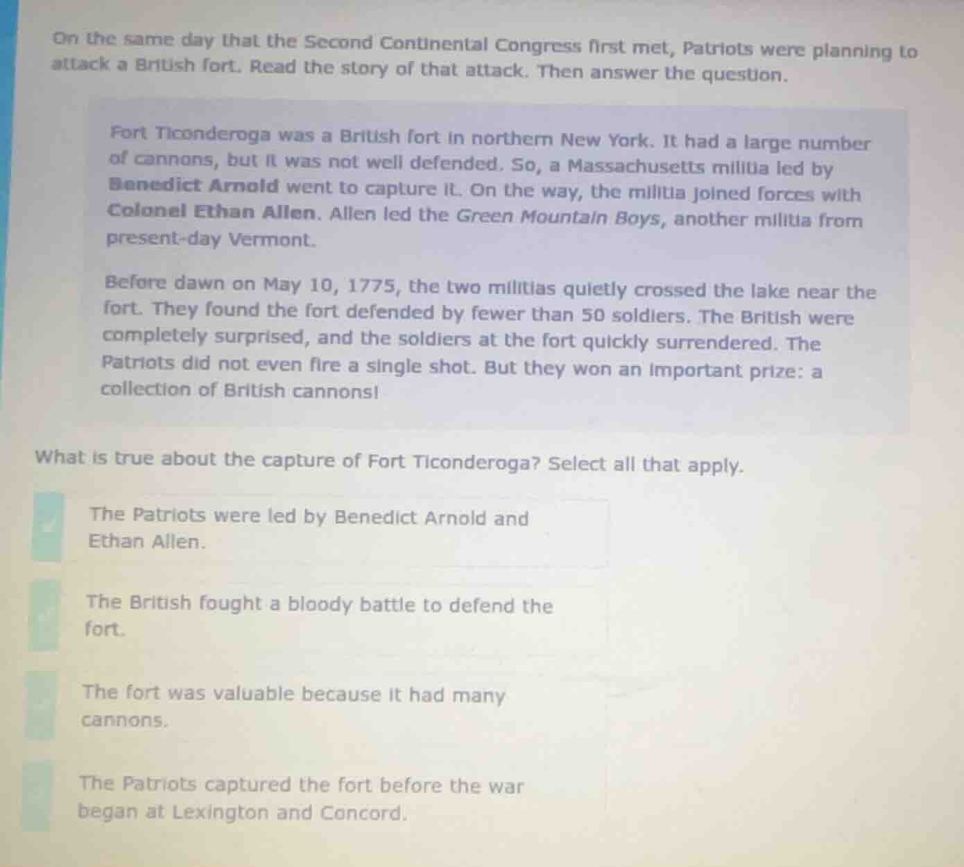 on the same day that the second continental congress first met, patriot…