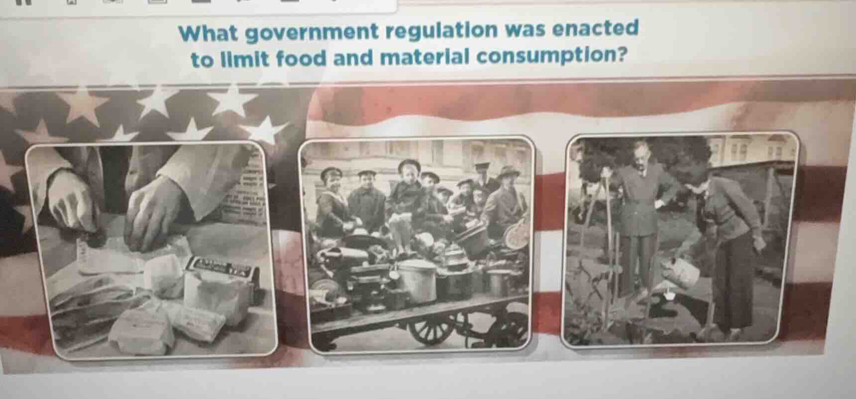 what government regulation was enacted to limit food and material consu…