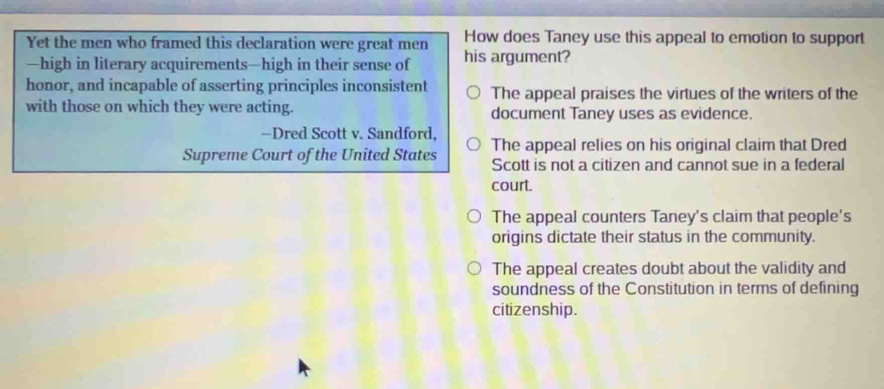 yet the men who framed this declaration were great men—high in literary…