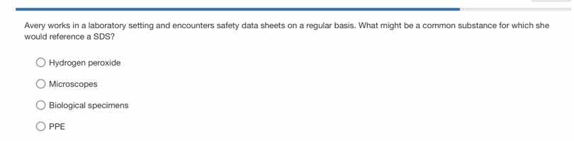 avery works in a laboratory setting and encounters safety data sheets o…