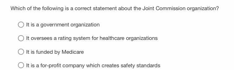 which of the following is a correct statement about the joint commissio…