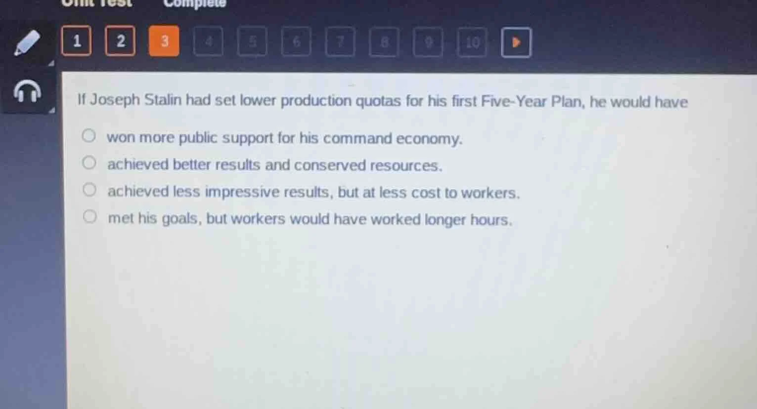 if joseph stalin had set lower production quotas for his first five - y…