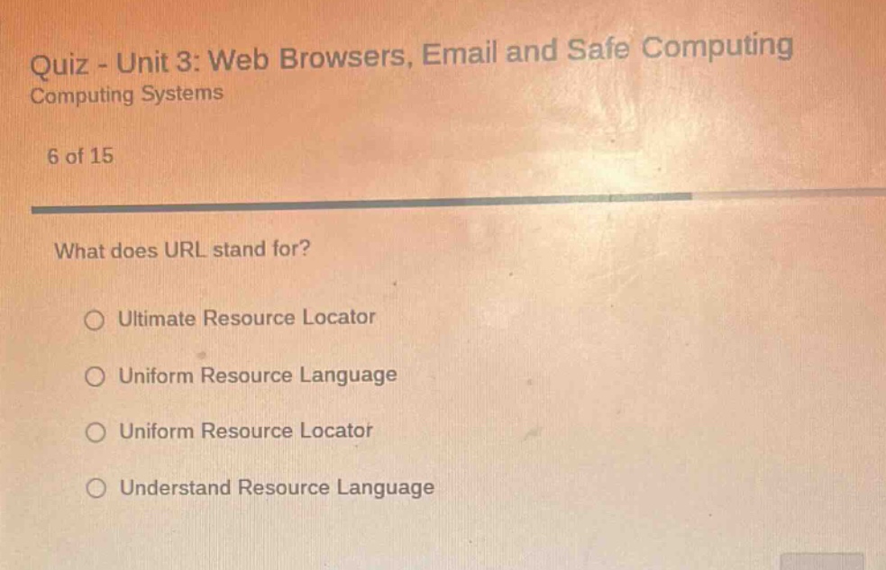 quiz - unit 3: web browsers, email and safe computing computing systems…