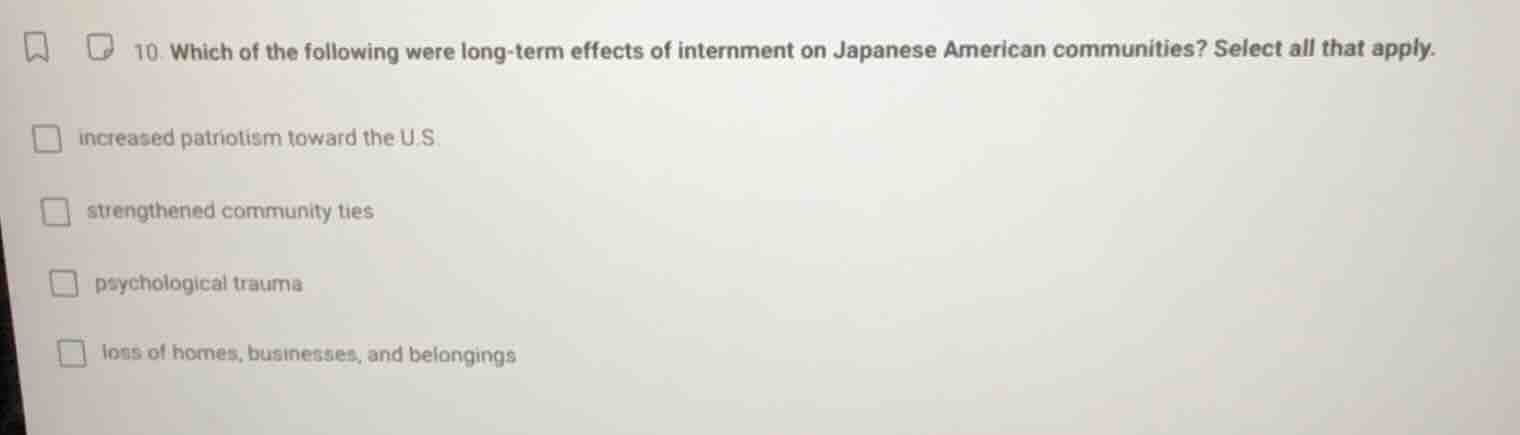 10. which of the following were long - term effects of internment on ja…