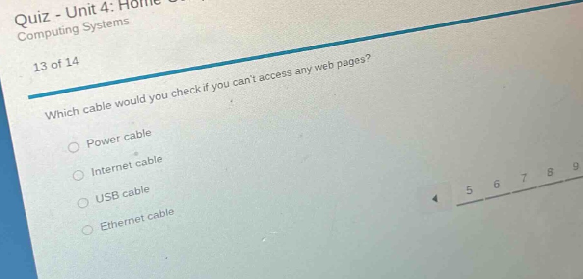 quiz - unit 4: computing systems 13 of 14 which cable would you check i…