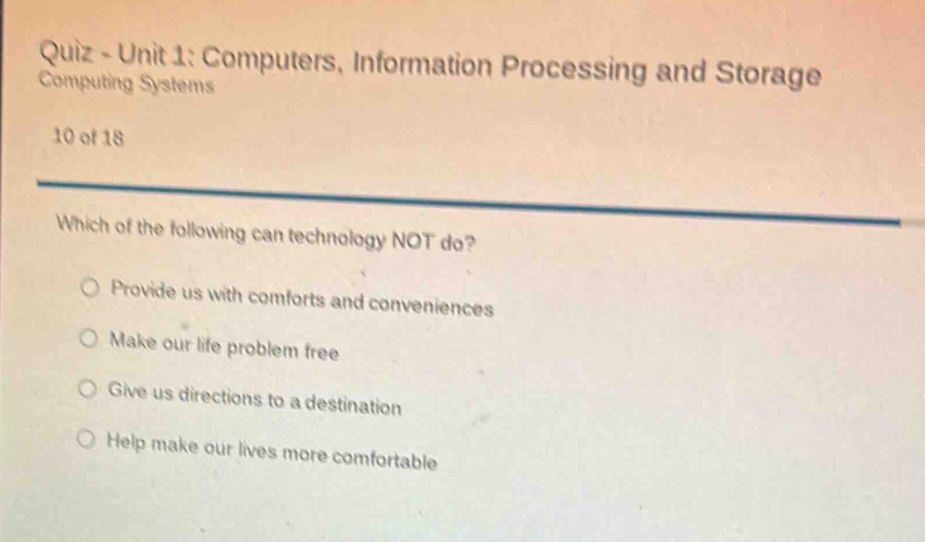 quiz - unit 1: computers, information processing and storage computing …