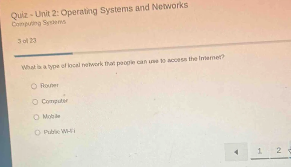 quiz - unit 2: operating systems and networks computing systems 3 of 23…
