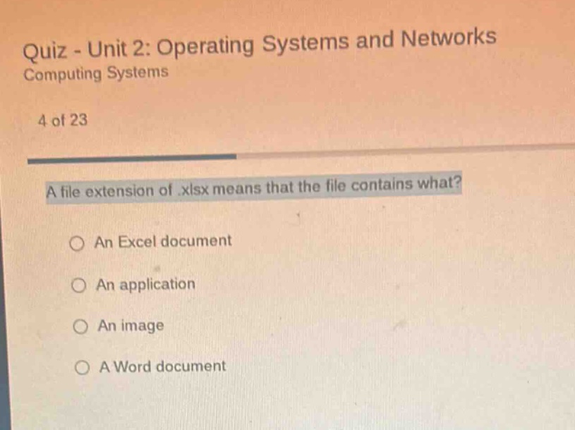 quiz - unit 2: operating systems and networks computing systems 4 of 23…