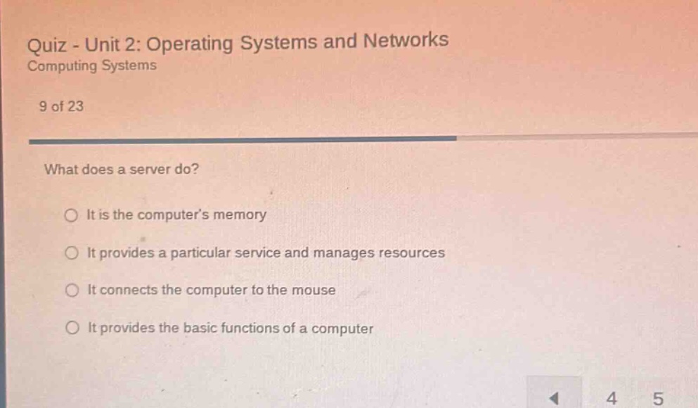 quiz - unit 2: operating systems and networks computing systems 9 of 23…
