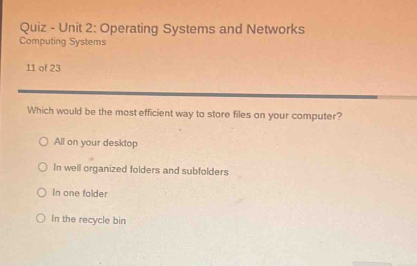 quiz - unit 2: operating systems and networks computing systems 11 of 2…