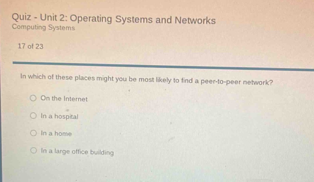 quiz - unit 2: operating systems and networks computing systems 17 of 2…
