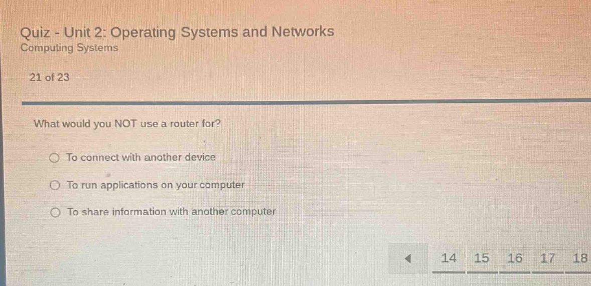 quiz - unit 2: operating systems and networks computing systems 21 of 2…