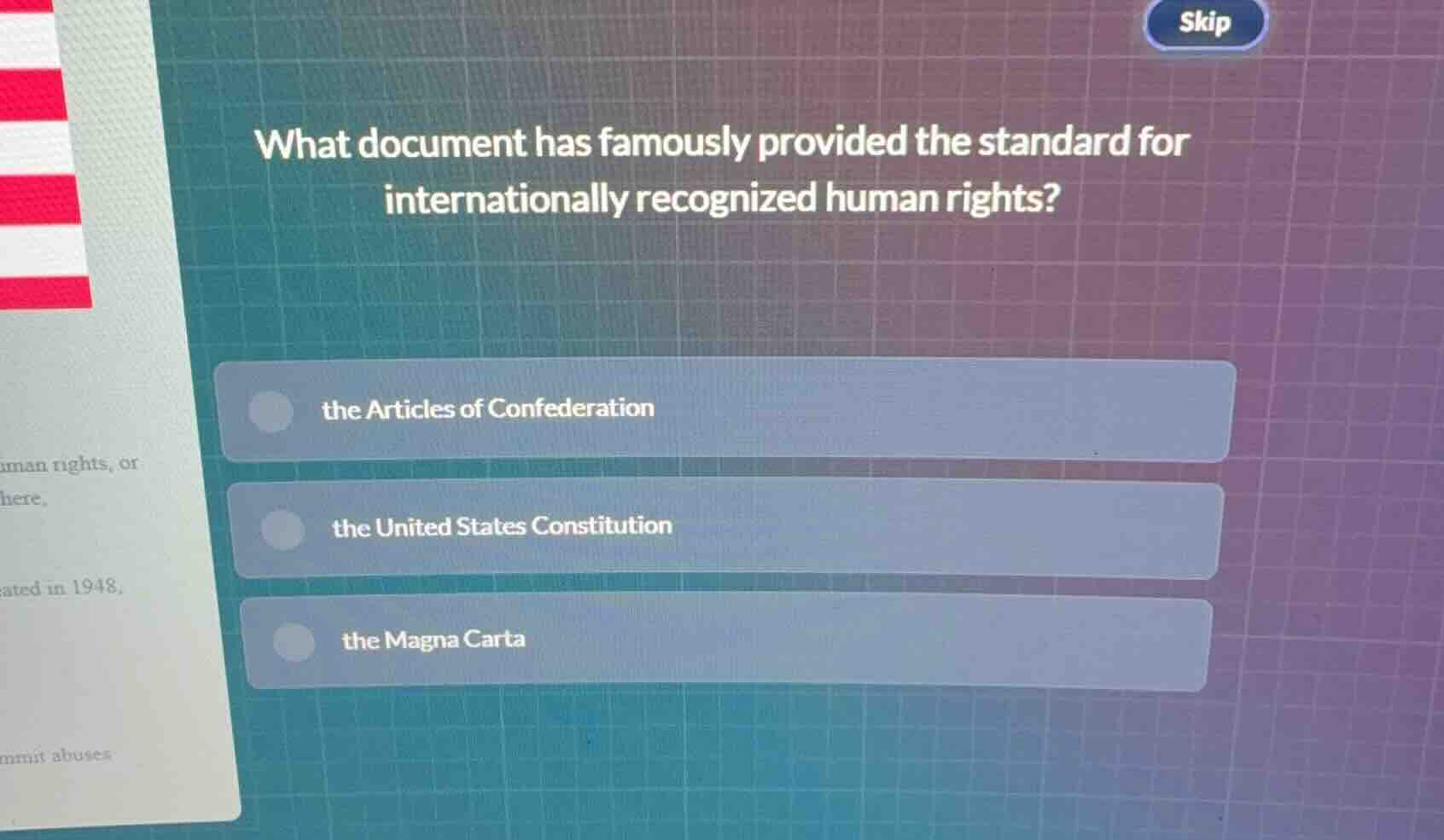 what document has famously provided the standard for internationally re…