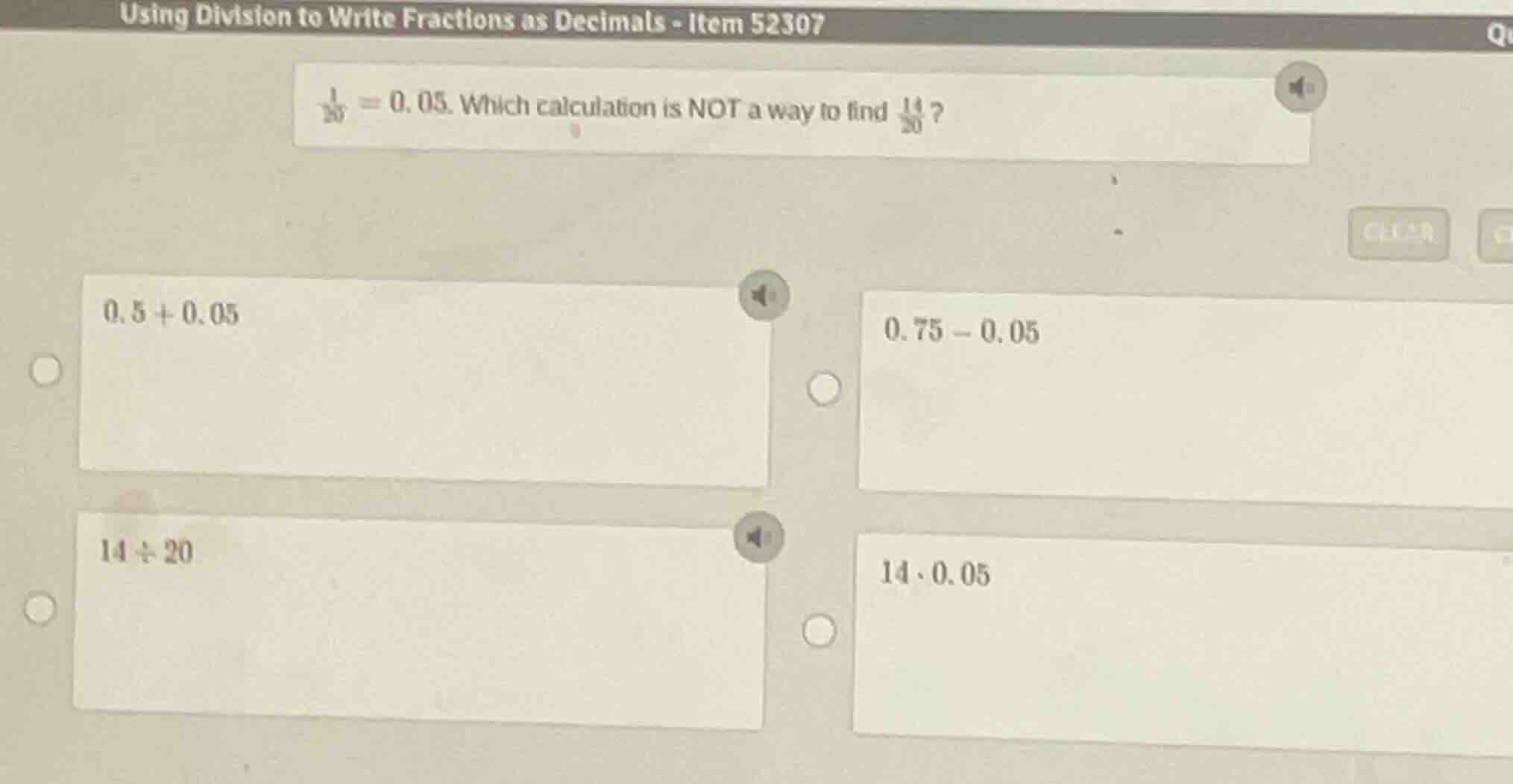 using division to write fractions as decimals - item 52307 \\(\\frac{1}…