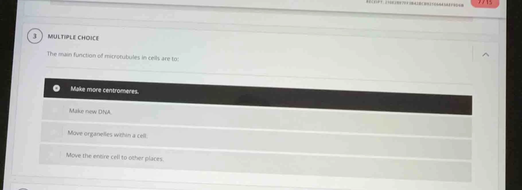 3 multiple choice the main function of microtubules in cells are to: ma…