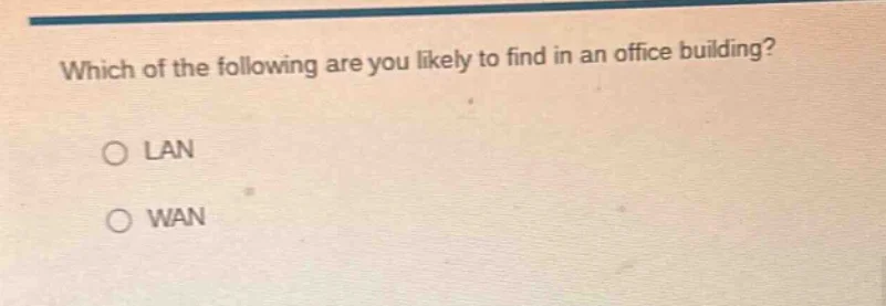 which of the following are you likely to find in an office building? ○ …