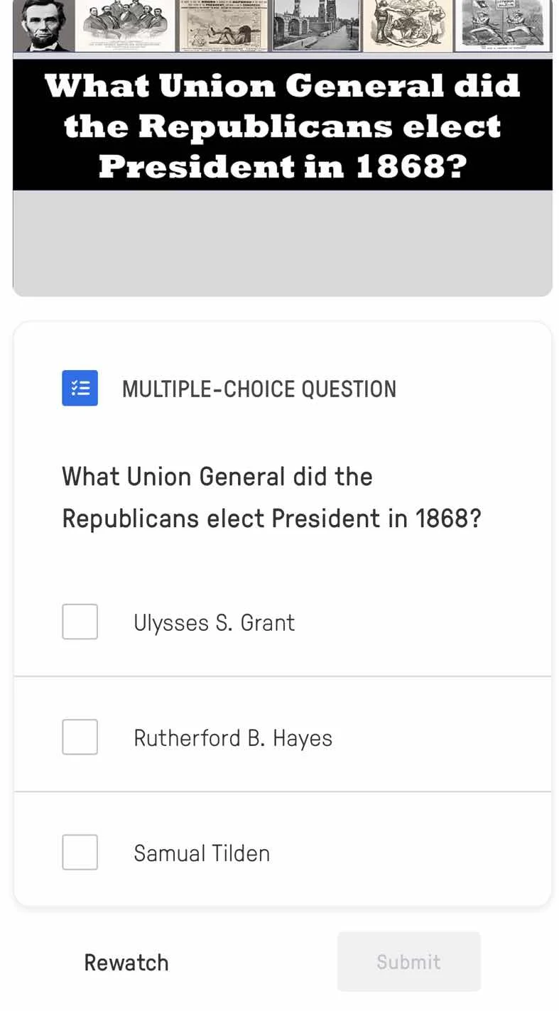 what union general did the republicans elect president in 1868? multipl…