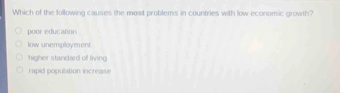 which of the following causes the most problems in countries with low e…