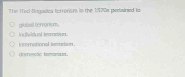 the red brigades terrorism in the 1970s pertained to global terrorism. …