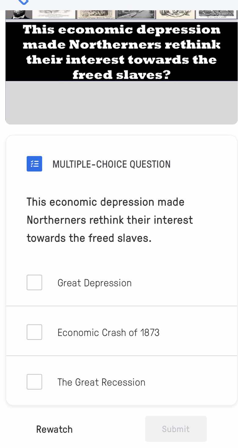 multiple-choice question this economic depression made northerners reth…