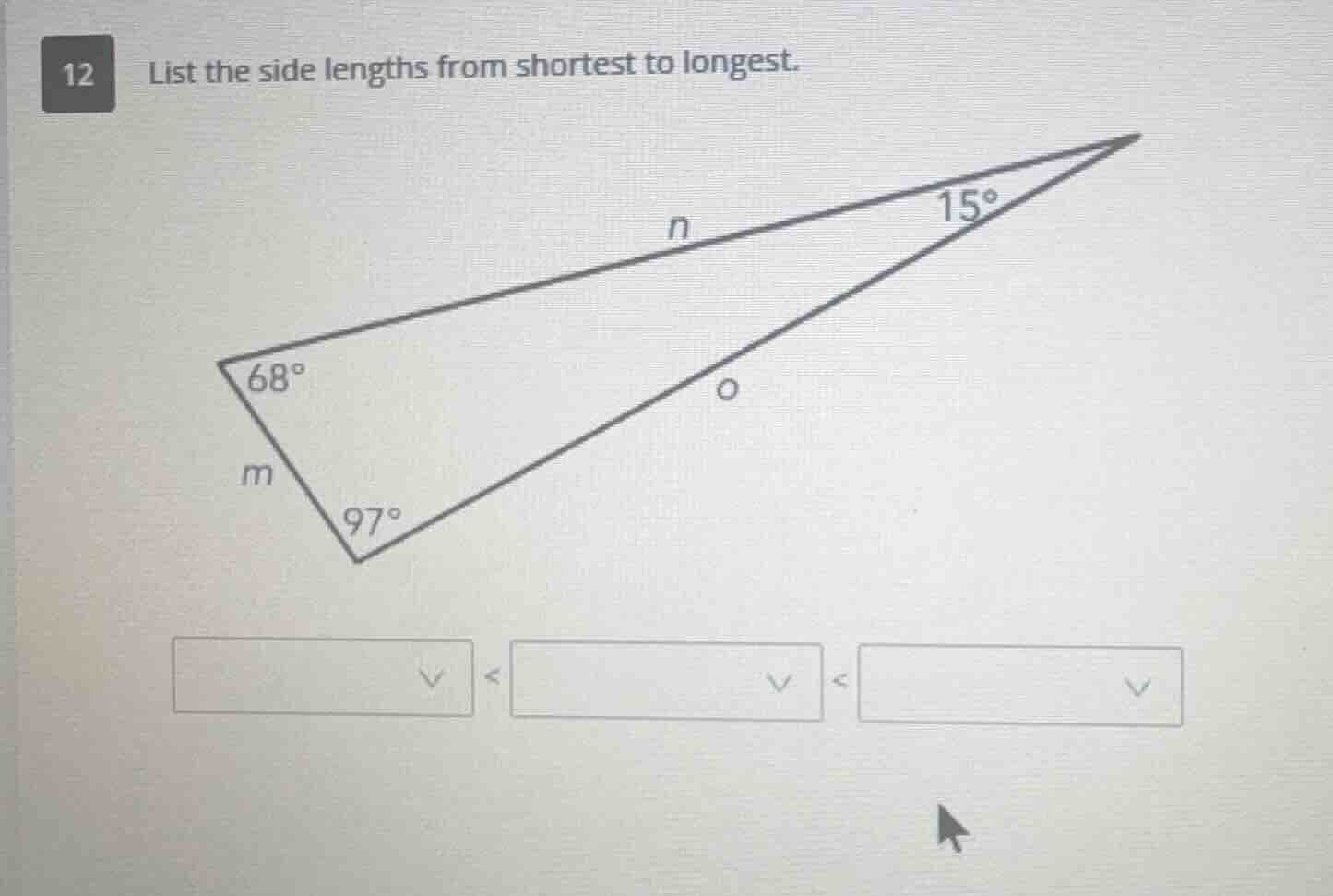 12 list the side lengths from shortest to longest.