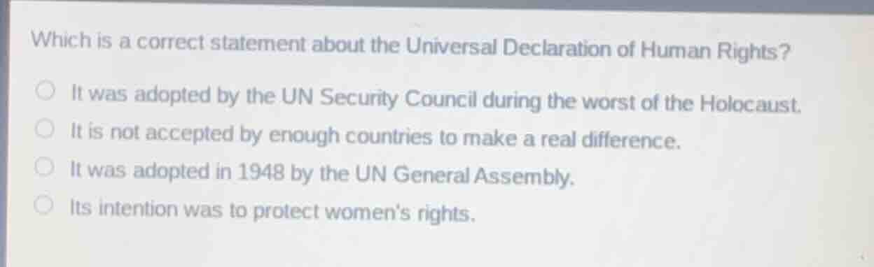 which is a correct statement about the universal declaration of human r…
