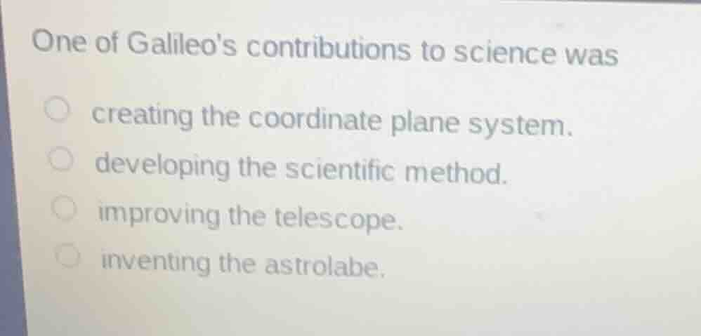one of galileos contributions to science was creating the coordinate pl…