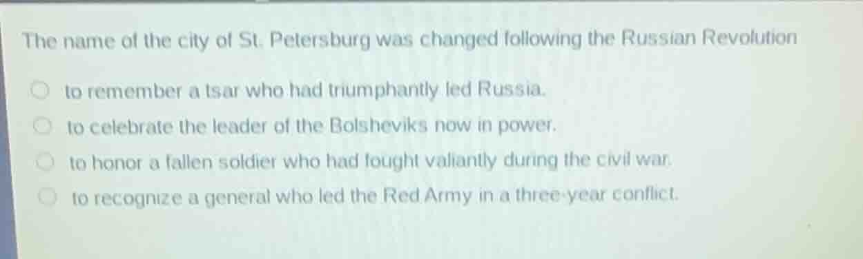 the name of the city of st. petersburg was changed following the russia…