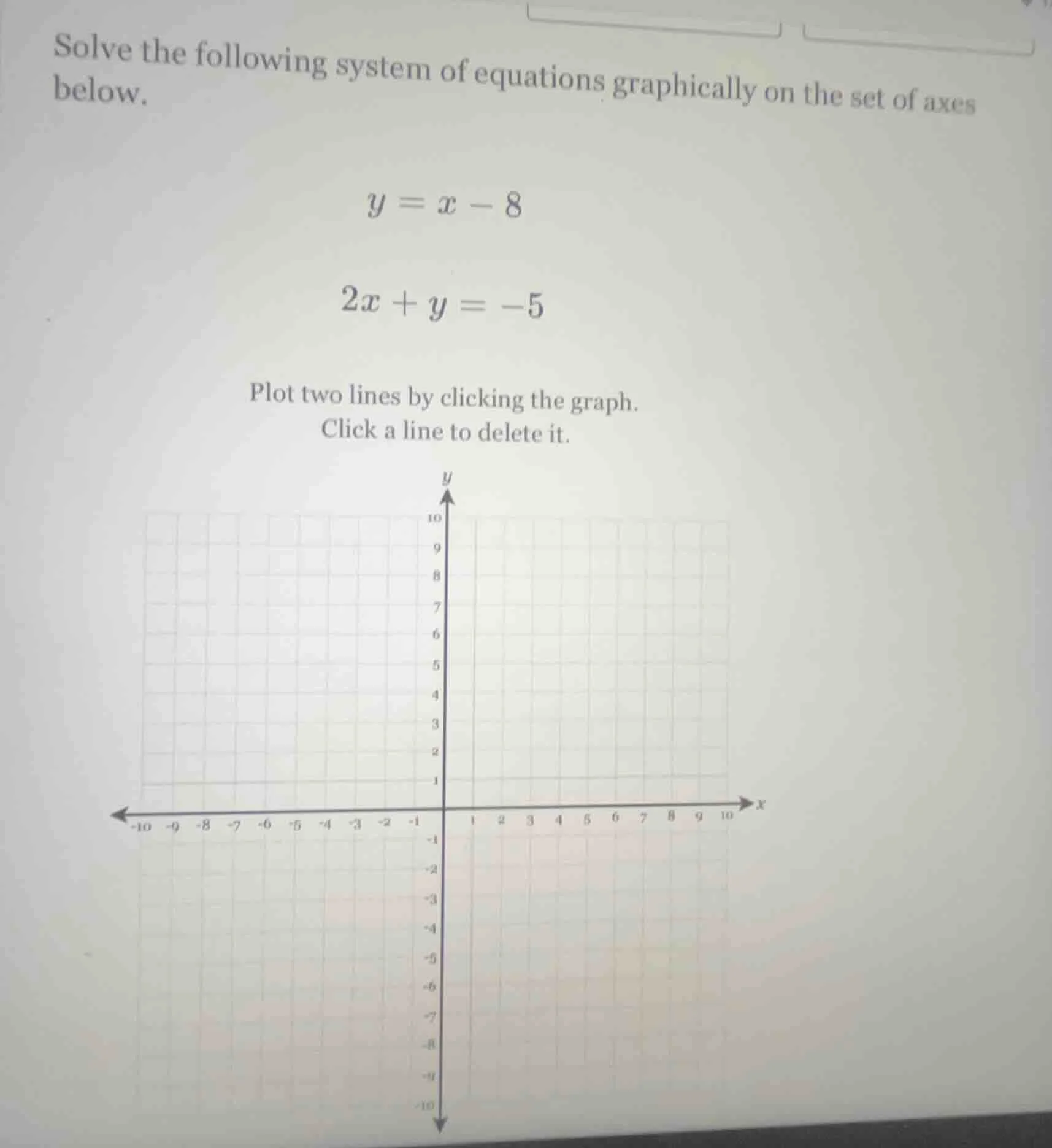 solve the following system of equations graphically on the set of axes …