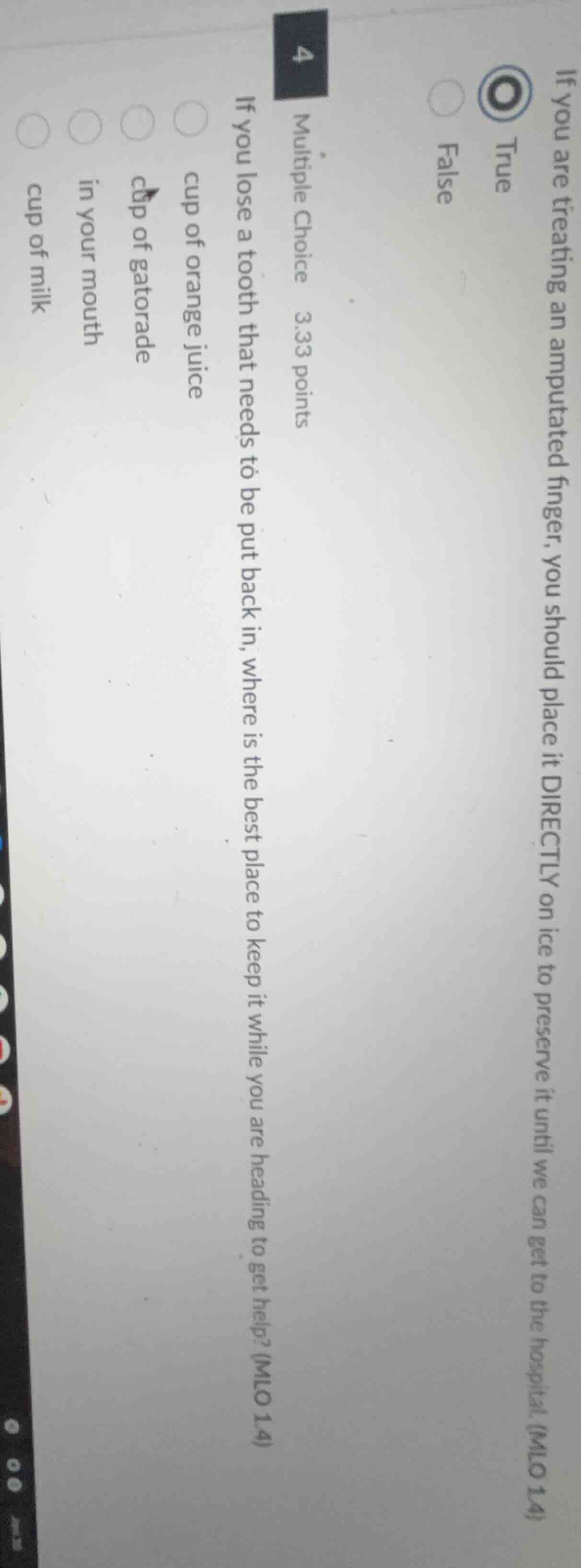 4 multiple choice 3.33 points if you lose a tooth that needs to be put …
